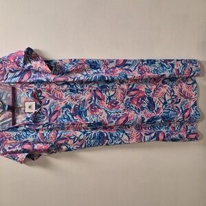 Women’s Pink & Blue Floral Midi Dress